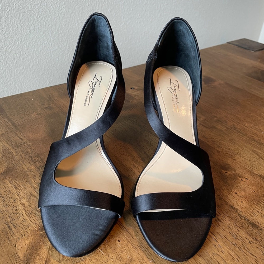 Vince Camuto Imagine Black Open Toe Heels Size 8